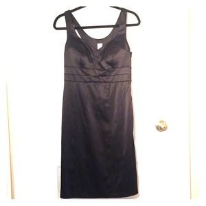 Black satin midi cocktail Dress